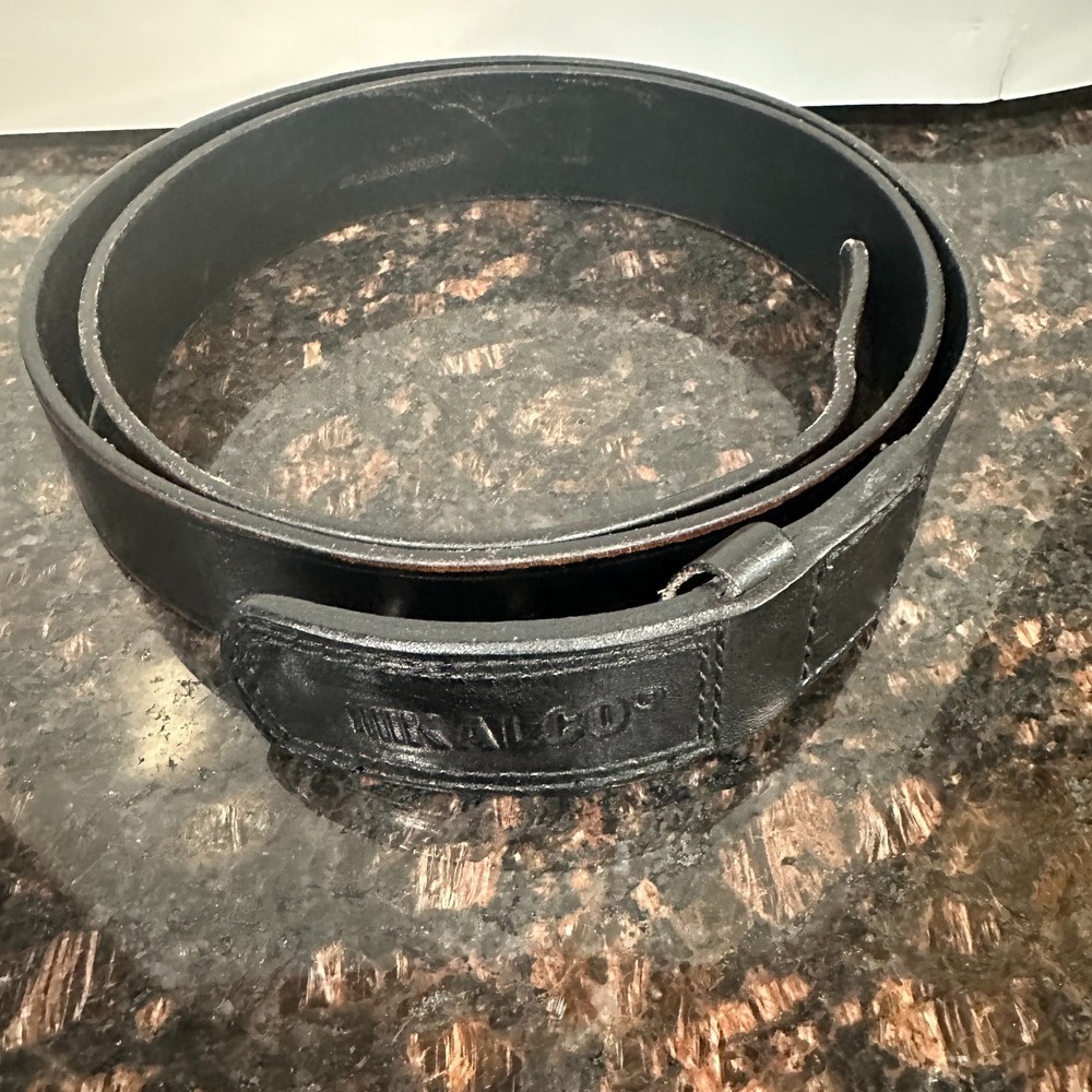 Kalco Genuine Leather Black Mens Belt Classic Dress Casual Utility Buckle Strap